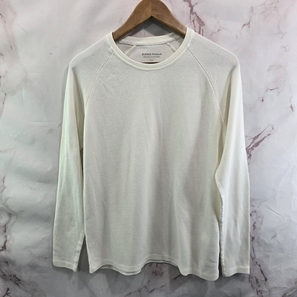 Richer Poorer Shirt Mens Small White Long Sleeve Thermal Waffle Long John